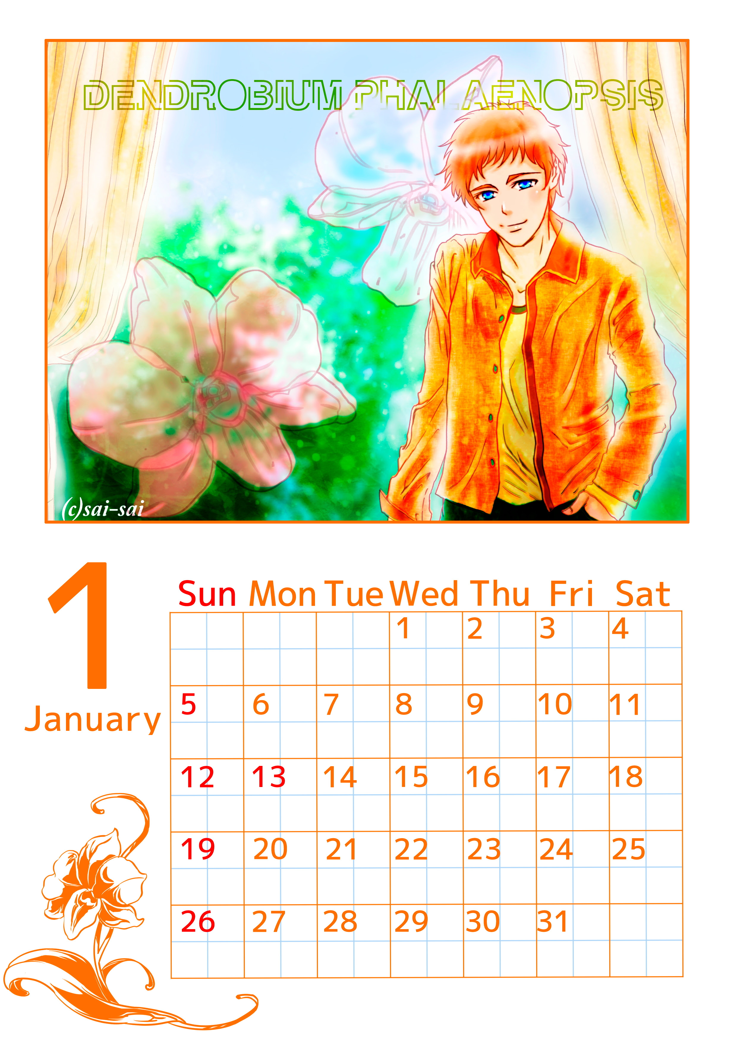 Birthflowersカレンダー 壁紙 14 Sai Sai 福娘童話集