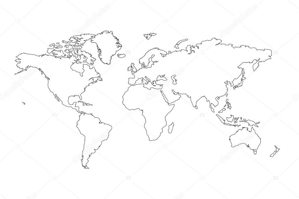 weltkarte umrisse - World Map, Weltkarte, Peta Dunia, Mapa ...