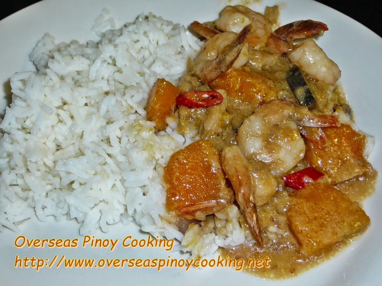 Ginataang Sugpo at Kalabasa Rice