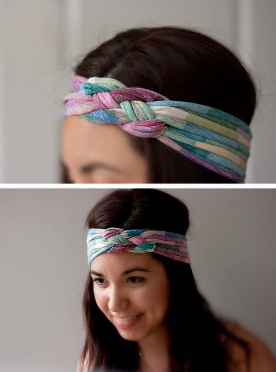 Recycle your old t-shirts and make them into summer headbands, perfect for the beach! Also, NO SEWING