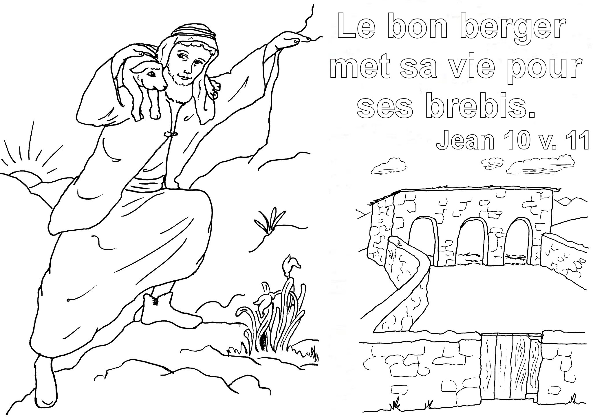 coloriage du bon berger