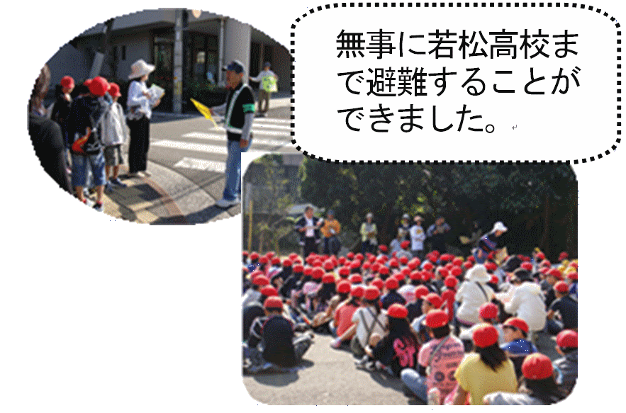 避難訓練 北九州市立赤崎小学校
