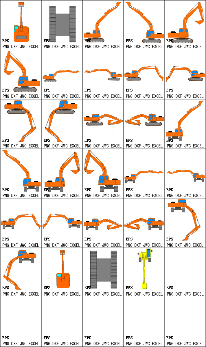 トラスト 建設用フリーイラスト フリーcadデータ 建設機械1