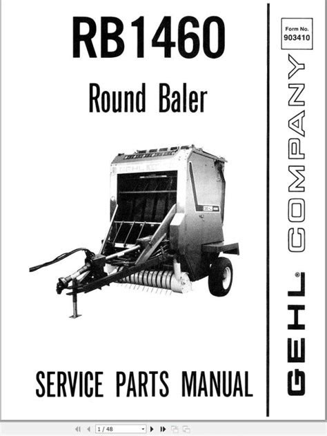 eBook Gehl Rb1460 Round Baler Parts Manual