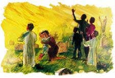 Nadie morirá en el nuevo reino de Dios. La muerte cesará cuando Satanás sea destruido. Nadie morirá en el nuevo reino de Dios. La muerte cesará cuando Satanás sea destruido.