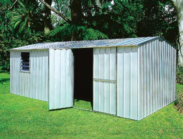 large zinc truss shed dbl doors Steel Sheds in Australia