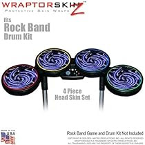 Alecias Swirl 02 Blue Skin by WraptorSkinz fits Rock Band Drum Set for Nintendo Wii, XBOX 360, PS2 & PS3 (DRUMS NOT INCLUDED)