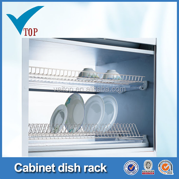 Chrome logam lemari dapur rak piring dekoratif Penyimpanan Chrome logam lemari dapur rak piring dekoratif Penyimpanan