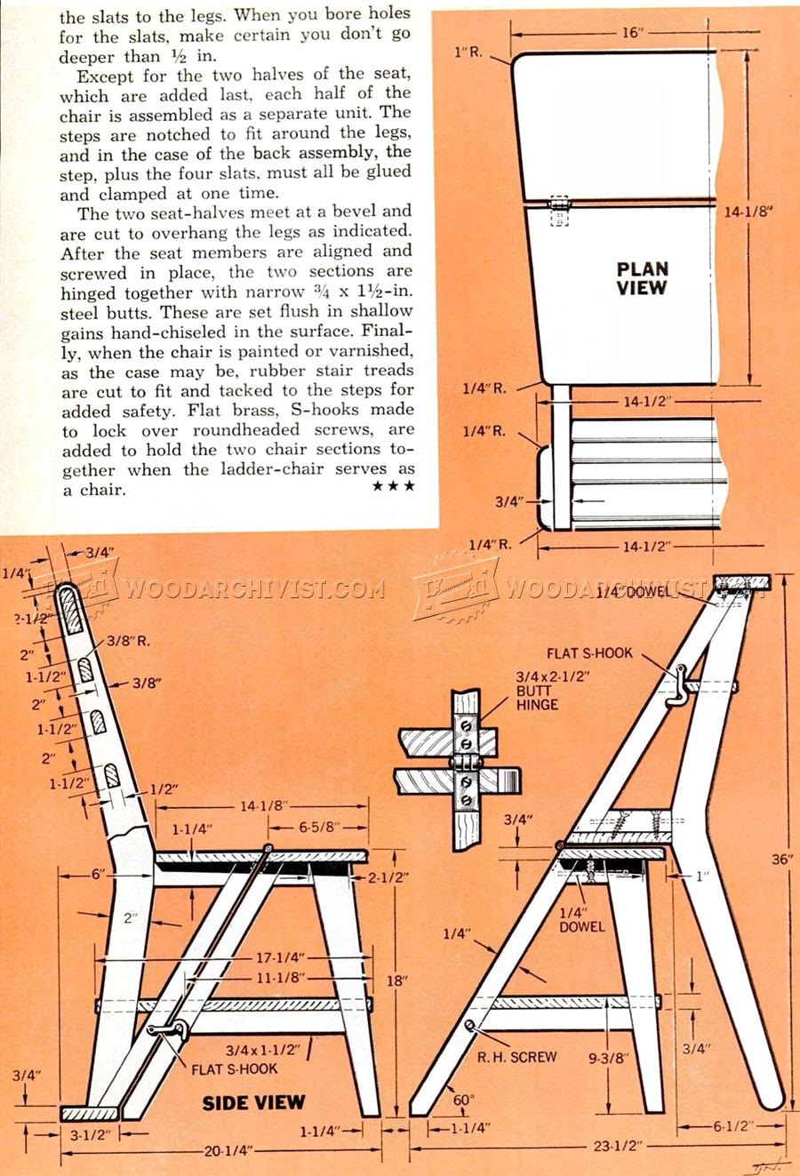 Ladder Chair Plans • WoodArchivist