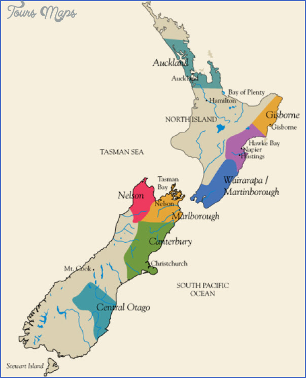 Map Of New Zealand Wine Regions Toursmapscom