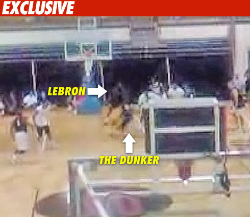 LeBron getting dunked