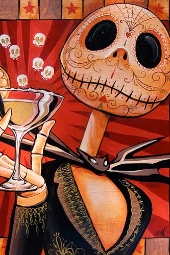  Jack Celebrates the Dead by Mike Bell Jack Skeleton Tattoo Artwork Art Print