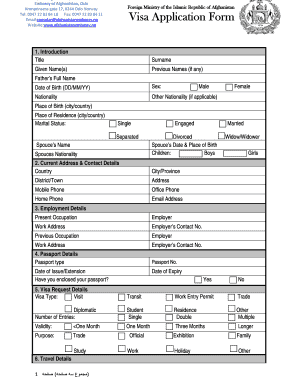Fillable Schengen Visa Application Form For Afghans Fill