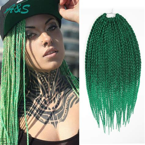 stylish crochet braids hair extension green tight box braids hair