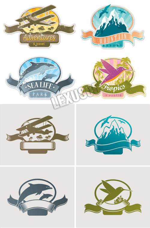Vintage Landmarks Adventure and Travel Labels