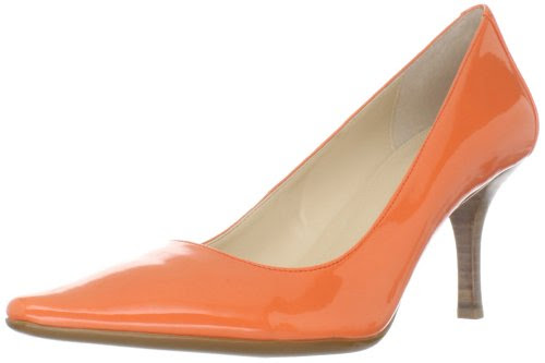 Calvin Klein Women's Dolly Two Tone Patent Pump,Orange,8.5 M US ...
