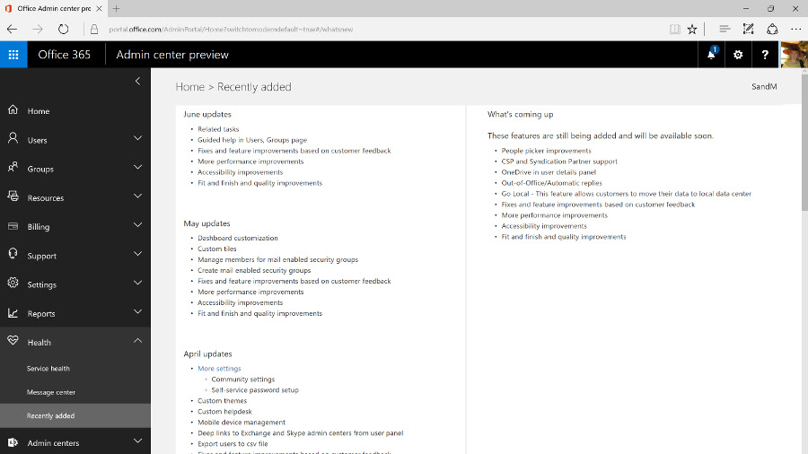 Office recent changes