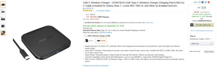 choetech wireless charger