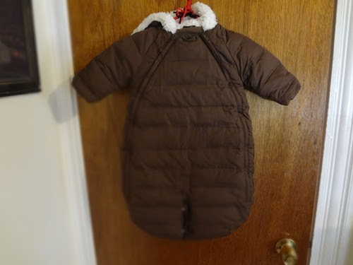 Baby-Gap-Down-Brown-White-Fur-Hooded-One-Piece-Snowsuit-Size-3-6-Months