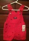 Oshkosh Boys Red Anchor Shortalls Overalls 12 months NEW With tags retail $32.00