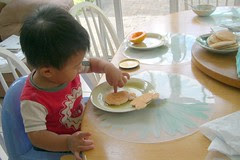Grandpa made me Mickey Mouse pancakes!