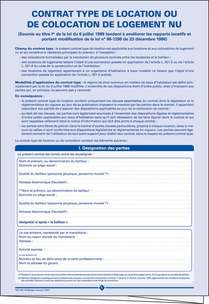 Modele de bail de colocation gratuit - Modele de lettre type