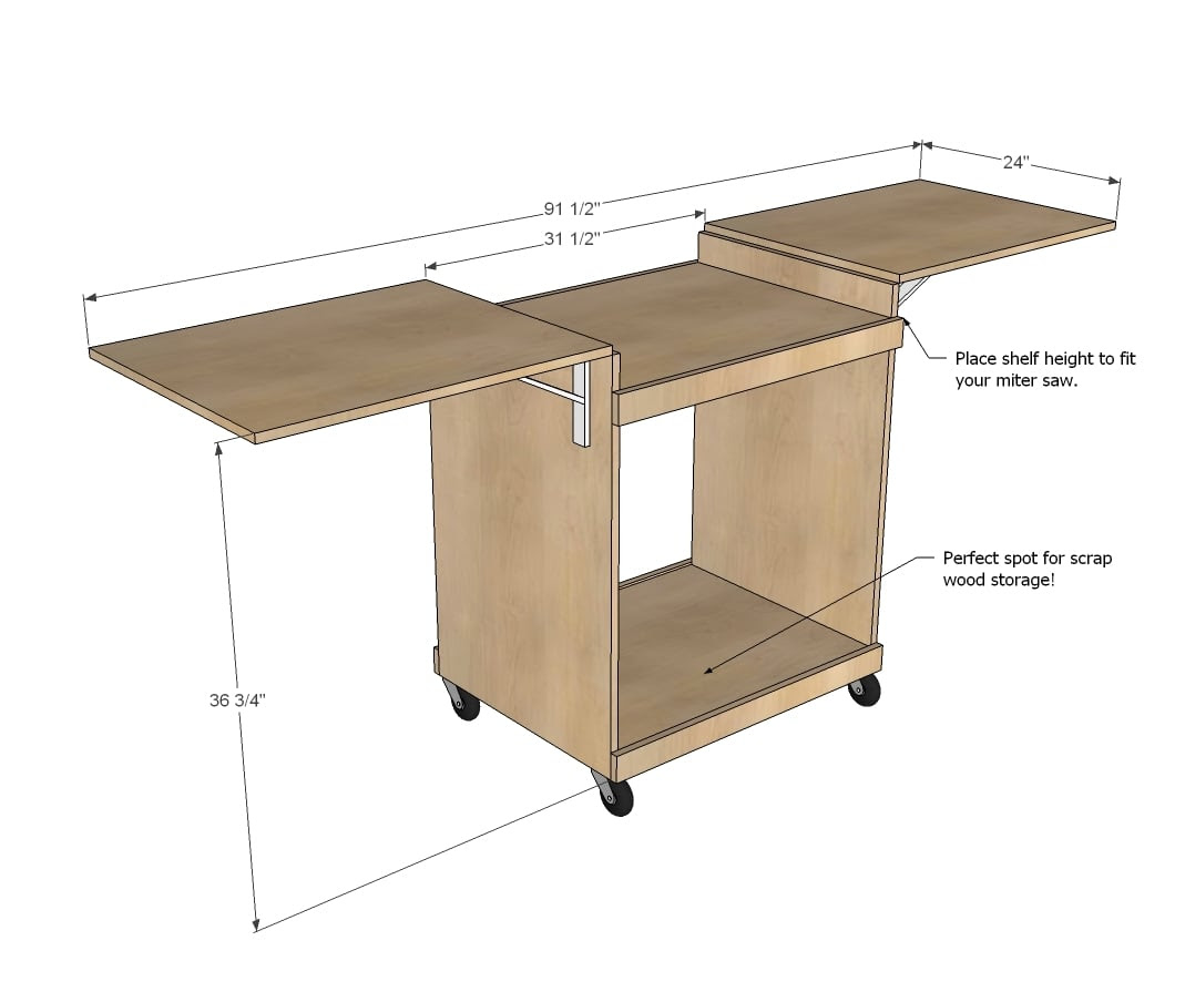 Wood Miter Saw Stand Plans Simple PDF Plans