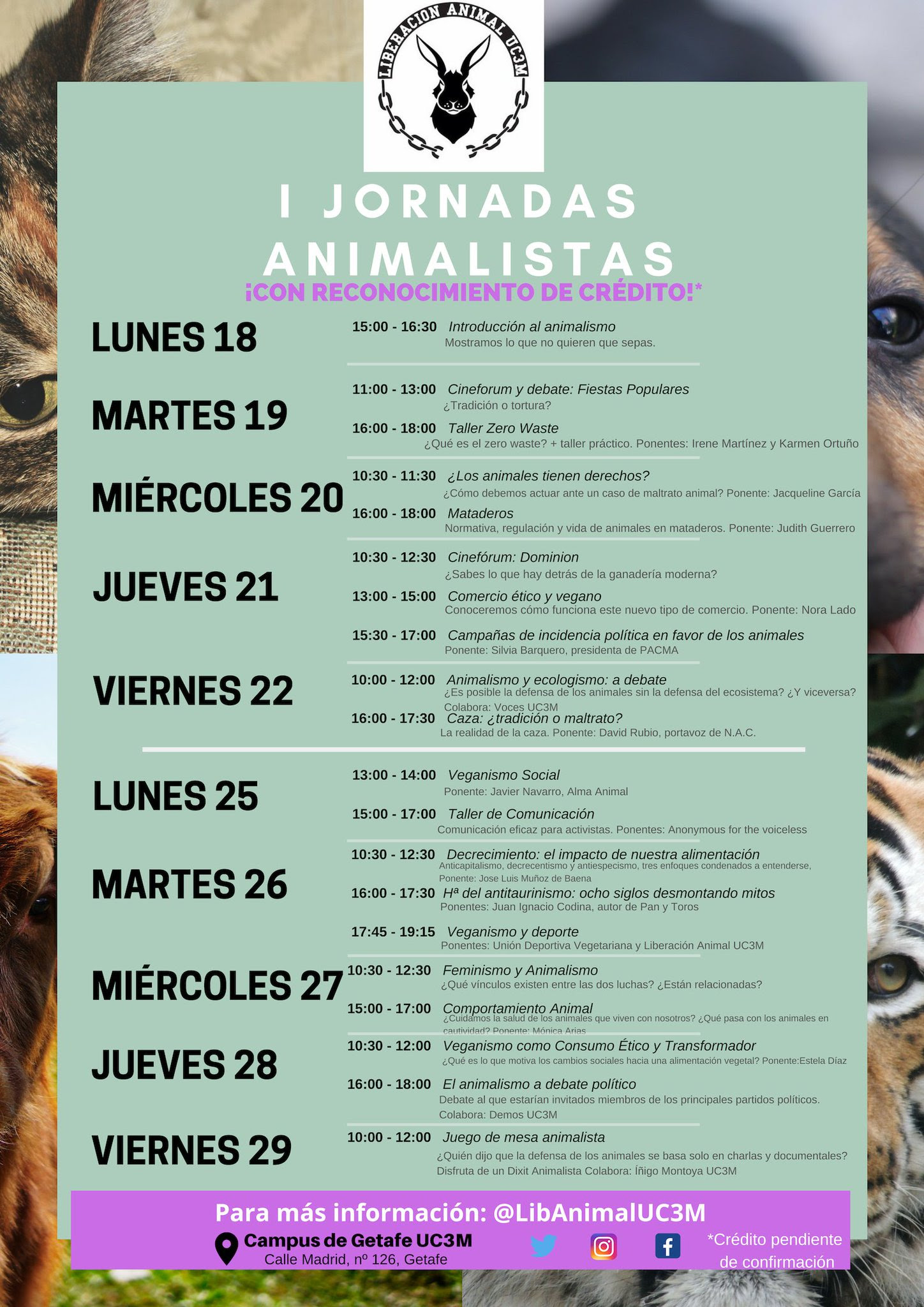 I Jornadas Animalistas en la UC3M