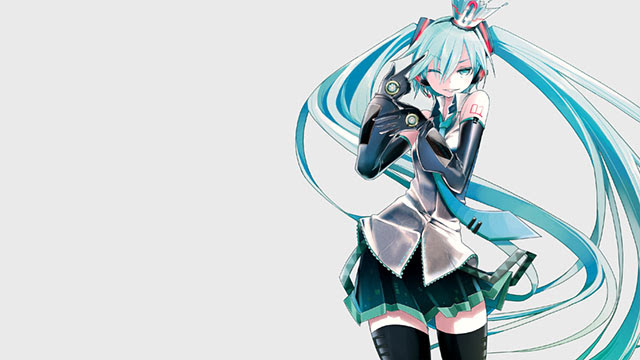 初音ミク 単色カラー背景の高画質イラスト壁紙 ボカロ画像