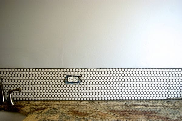 DIY penny tile backsplash