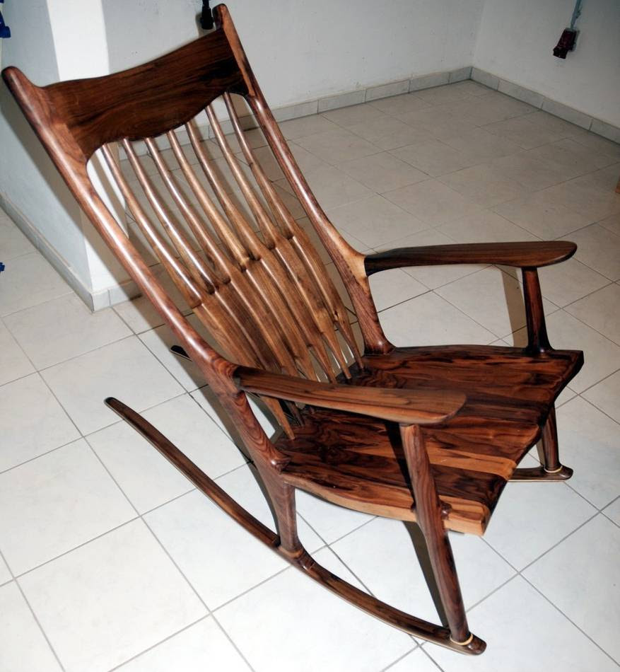 Hessam Sane's Sam Maloof style sculpted rocking chair