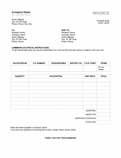 Invoice Word Template