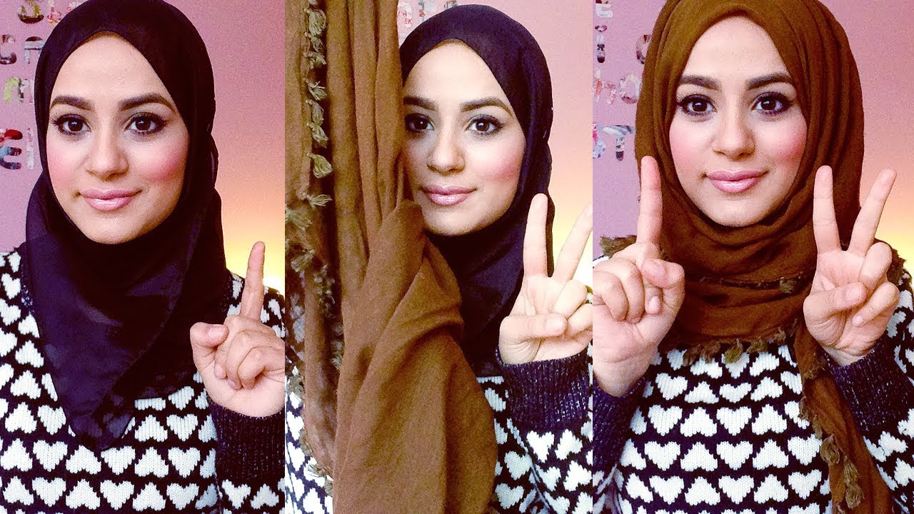 Hijab Tutorial : Square Scarf! - YouTube