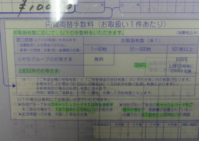 郵便局 ゆうちょ銀行で両替は可能 両替手数料 新券両替手数料ピン札