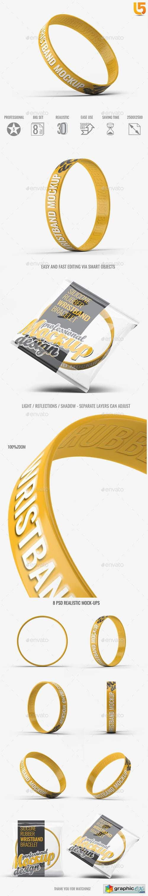 Download Silicone Rubber Wristband Bracelet Mock-Up » Free Download ...