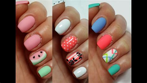 easy nail art designs  short nails freehand