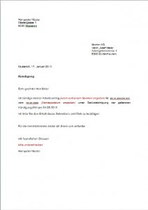 Kündigung Vorlage (Arbeitsvertrag Schweiz) | Muster und ...