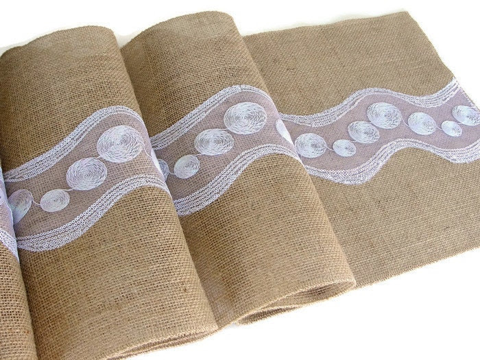 Modern Unique Table Runner - Wedding Table Runner - White Sequin Table Runner - Handmade in the USA