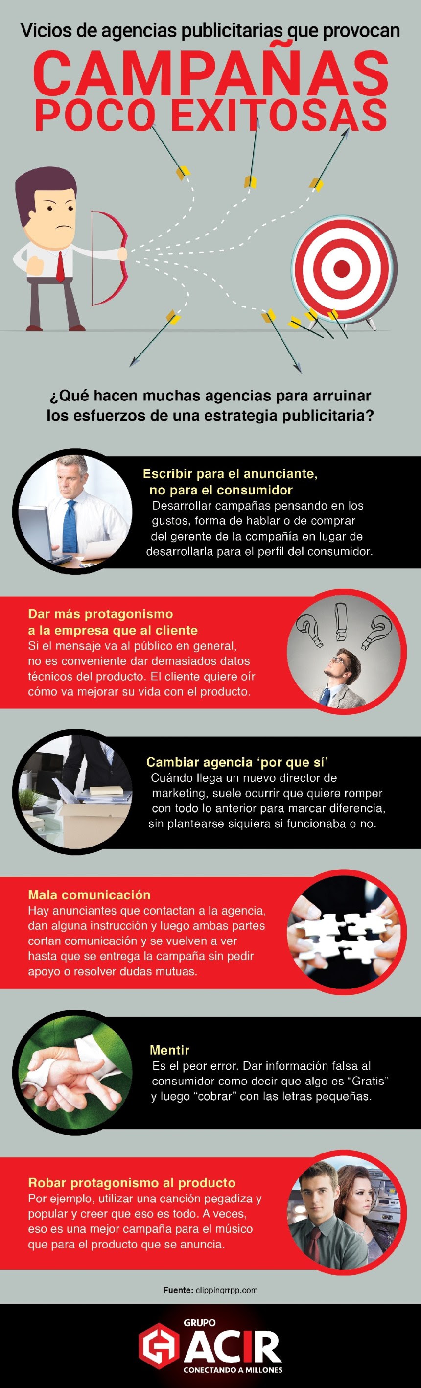 Errores que conducen a campañas publicitarias de poco éxito