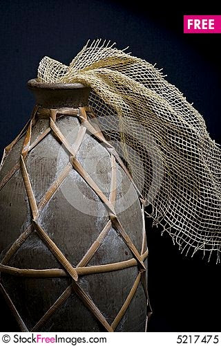 Fragment Of Tall Decorated Ceramic Vase On Black - Free Stock ...