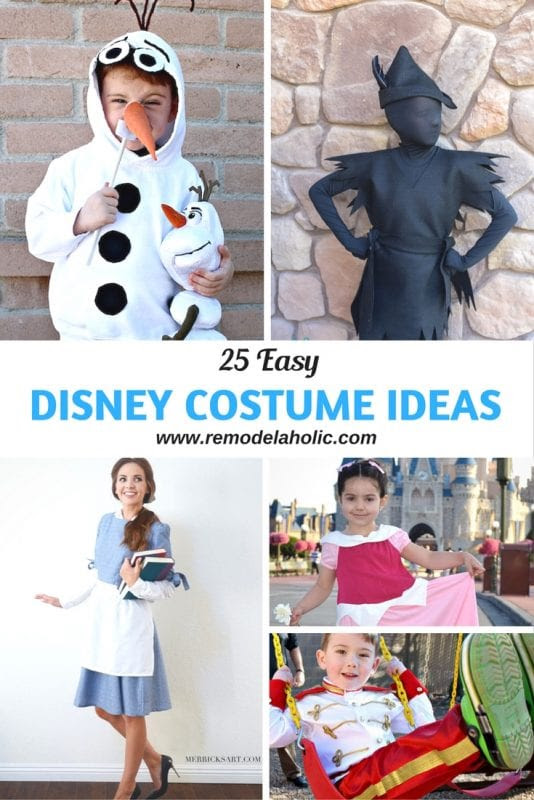 Halloween is a fun time to dress up as your favorite Disney characters. See if you can find your favorite in this great list of 25 Easy Disney Costume Ideas featured on Remodelaholic.com