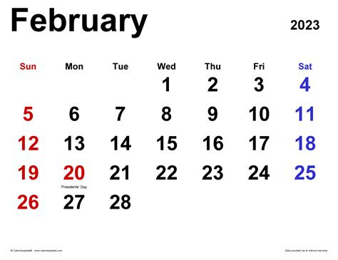 Sometimes it is handy to have a calendar for your current month on your cubical wall. february 2023 calendar templates for word excel and pdf