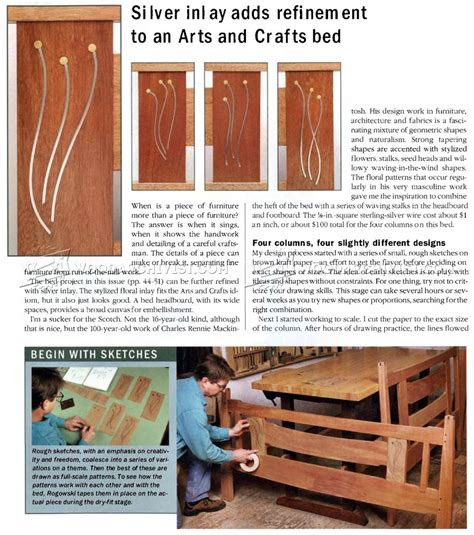 arts crafts bed plans woodarchivist