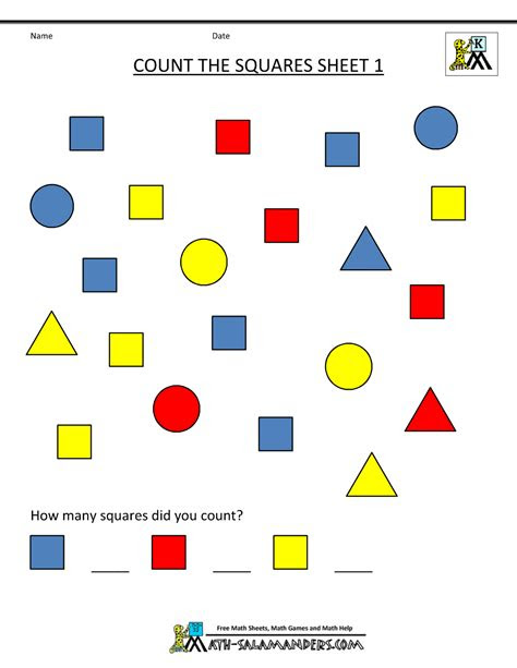  free shape worksheets kindergarten