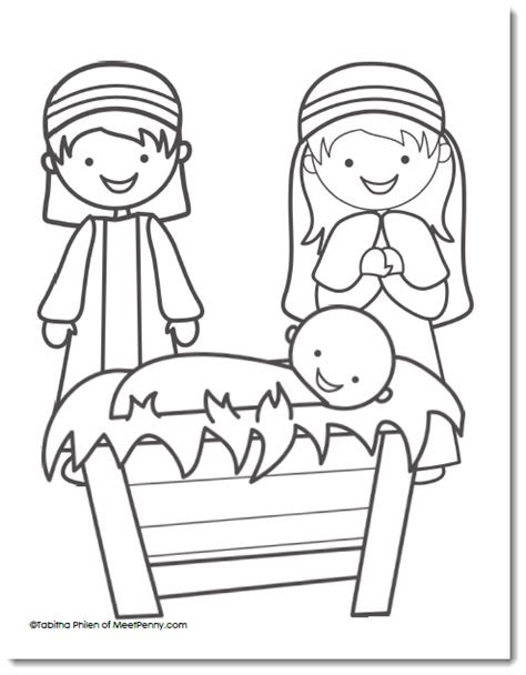 nativity coloring page meet penny
