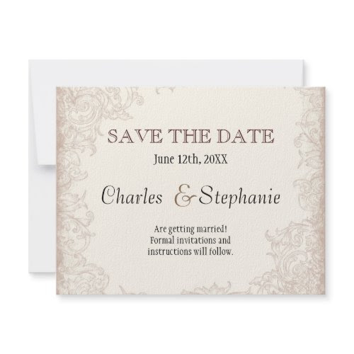 Antique English Rose, Aqua Save the Date Cards invitation
