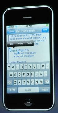 Apple iPhone OS 3.0 copy/paste