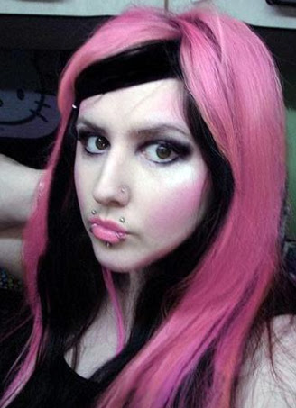 Black and Pink Hair - My New Hair