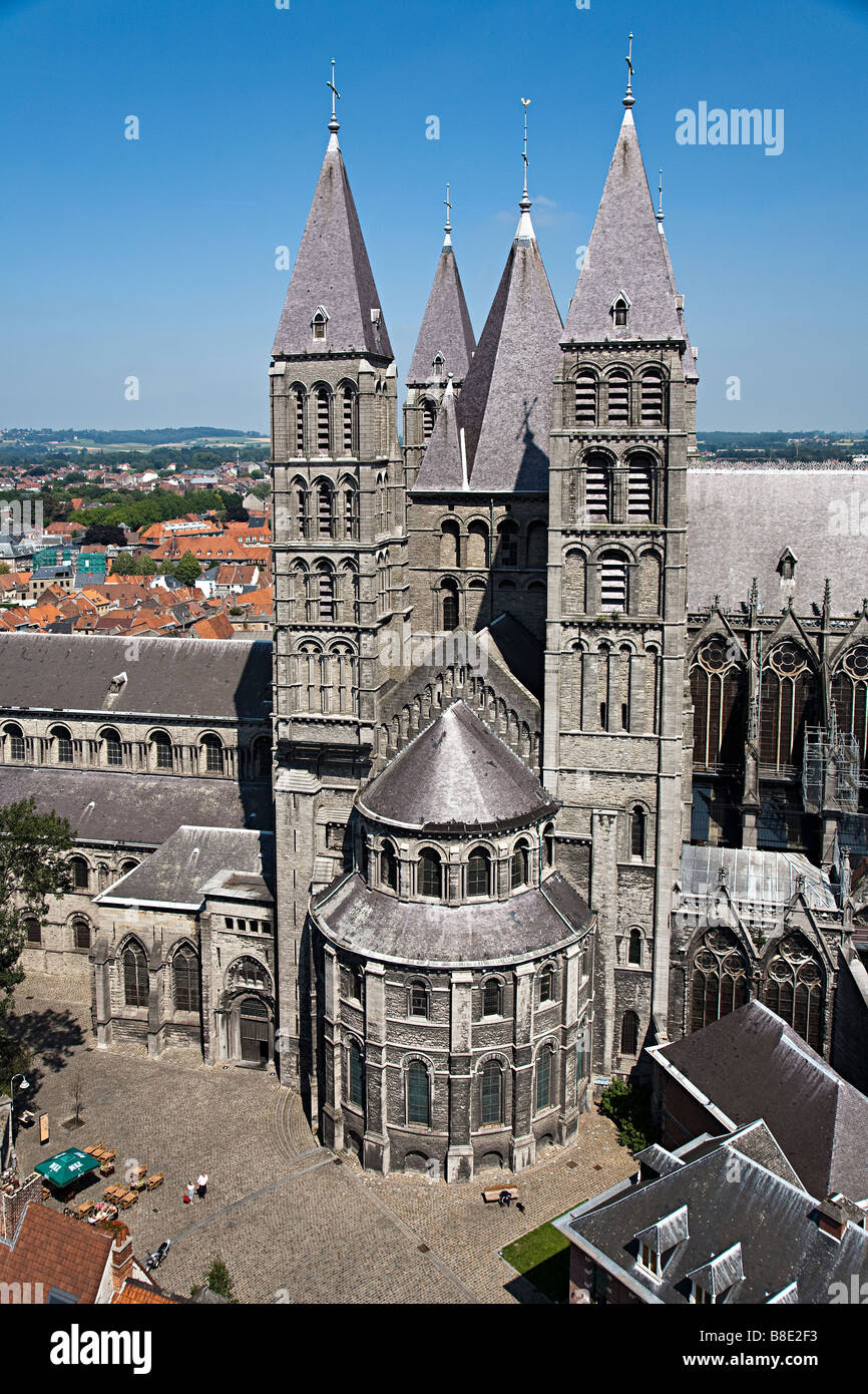Notre Dame cathedral Tournai Belgium Stock Photo, Royalty 