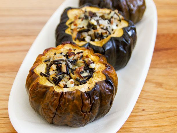 Baked Acorn Squash with Wild Rice, Pecan and Cranberry Stuffing | Serious Eats : Recipes